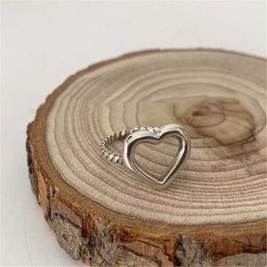 Braided Adjustable NWT Heart Ring 14k Gold Plated 925